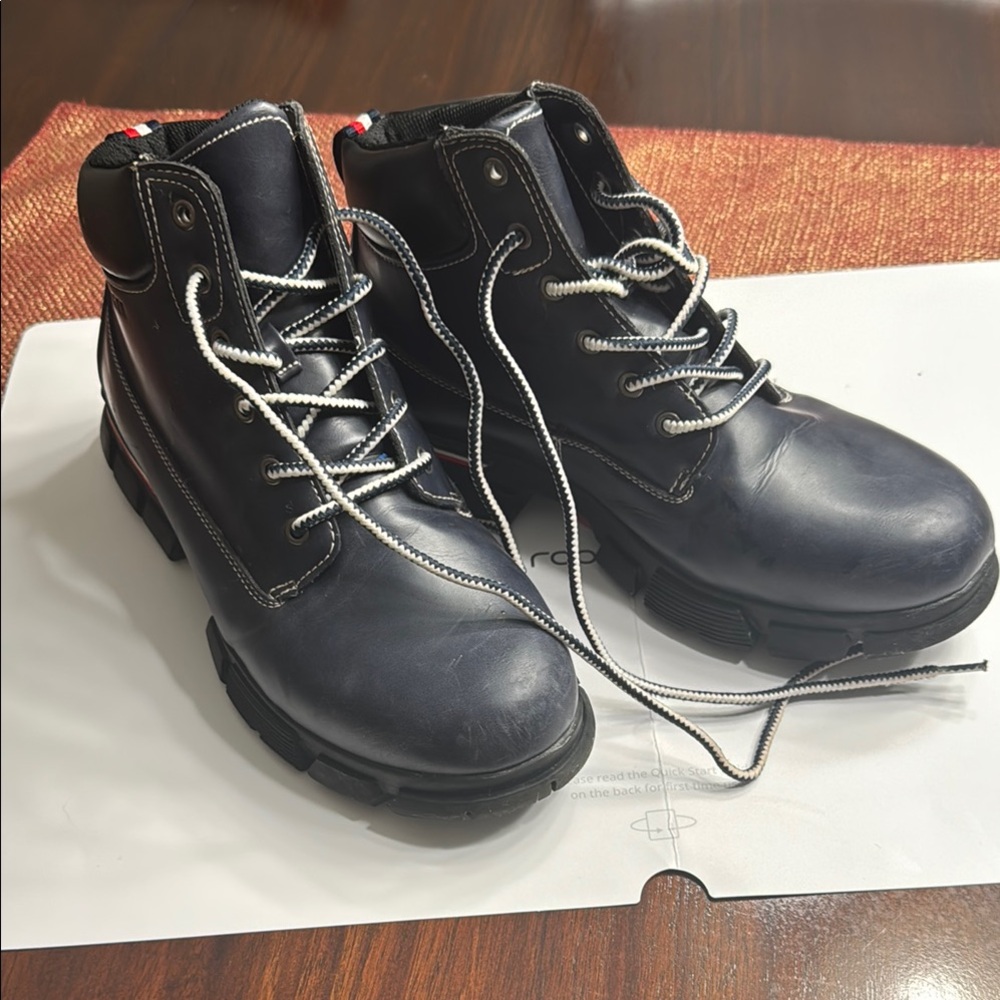 Tommy Hilfiger Navy Leather Boots